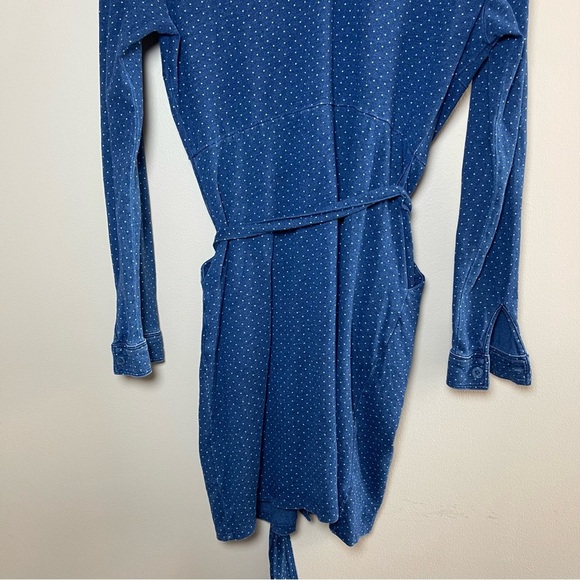Boden Blue Long Sleeve Notched Collar Shirt Dress - Picture 7 of 14